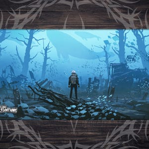 Tappetino da gioco TCG 24"x14" Esplorazione subacquea per Magic the Gathering MTG con bordi cuciti