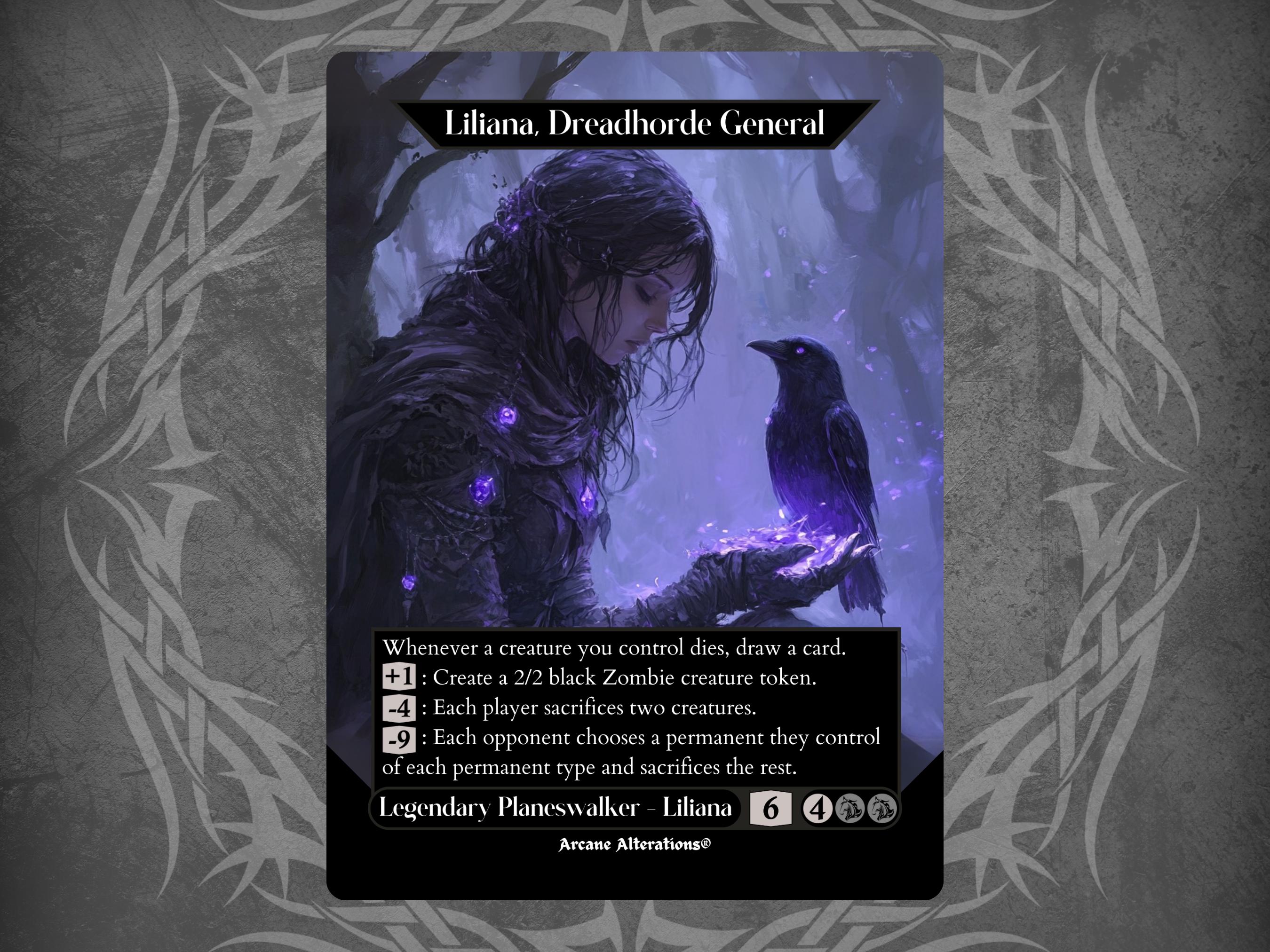 Liliana, Dreadhorde General - Proxy Full Art Custom Card - Etsy