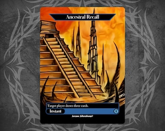 サイン入りアートプリント Ancestral Recall Magic The Gathering Beta Single Card Rare Ancestral Recall