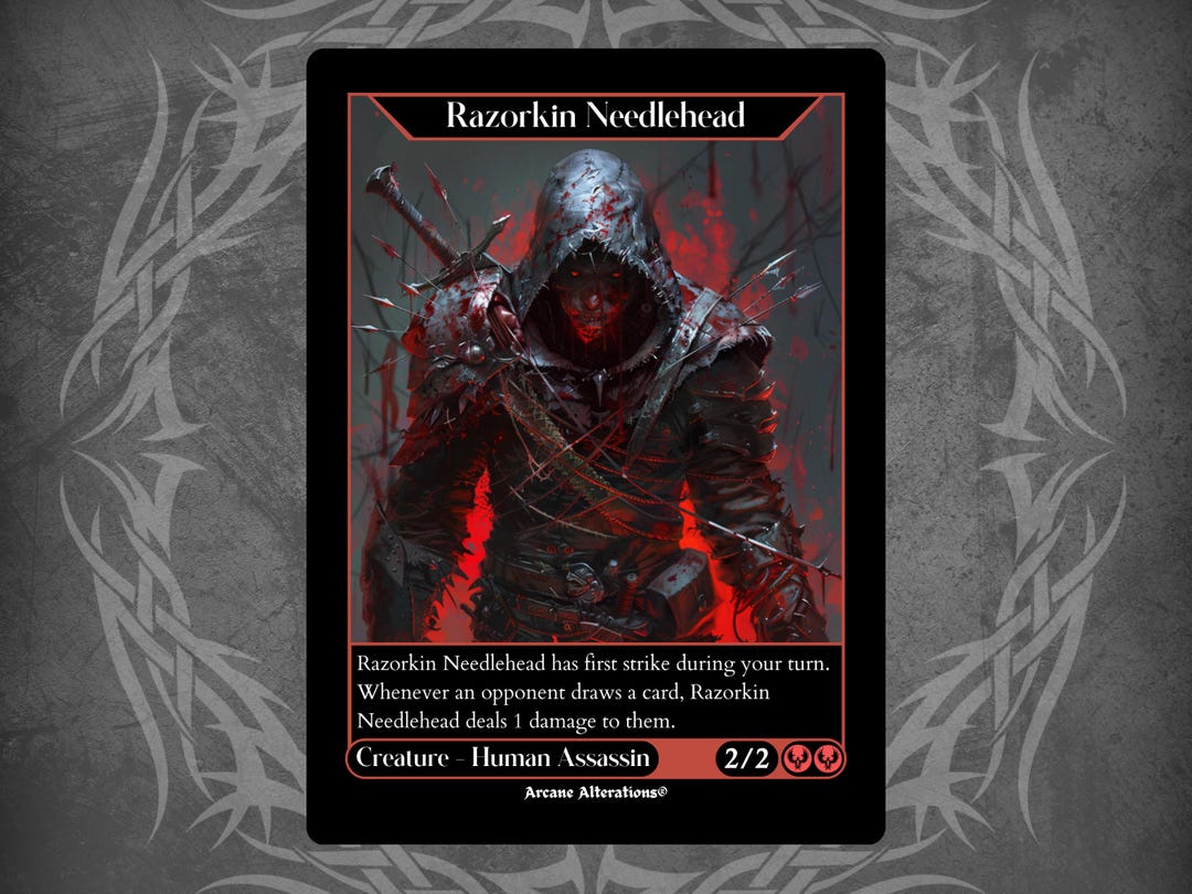 Razor Kin Neelehead Razorkin Needlehead - Full Art Custom Card - Etsy