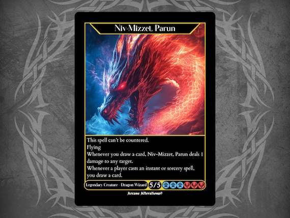MTG Niv-Mizzet, Parun サイン入り　アーティストプルーフ Niv-mizzet, Parun - Full Art Custom Card - Etsy