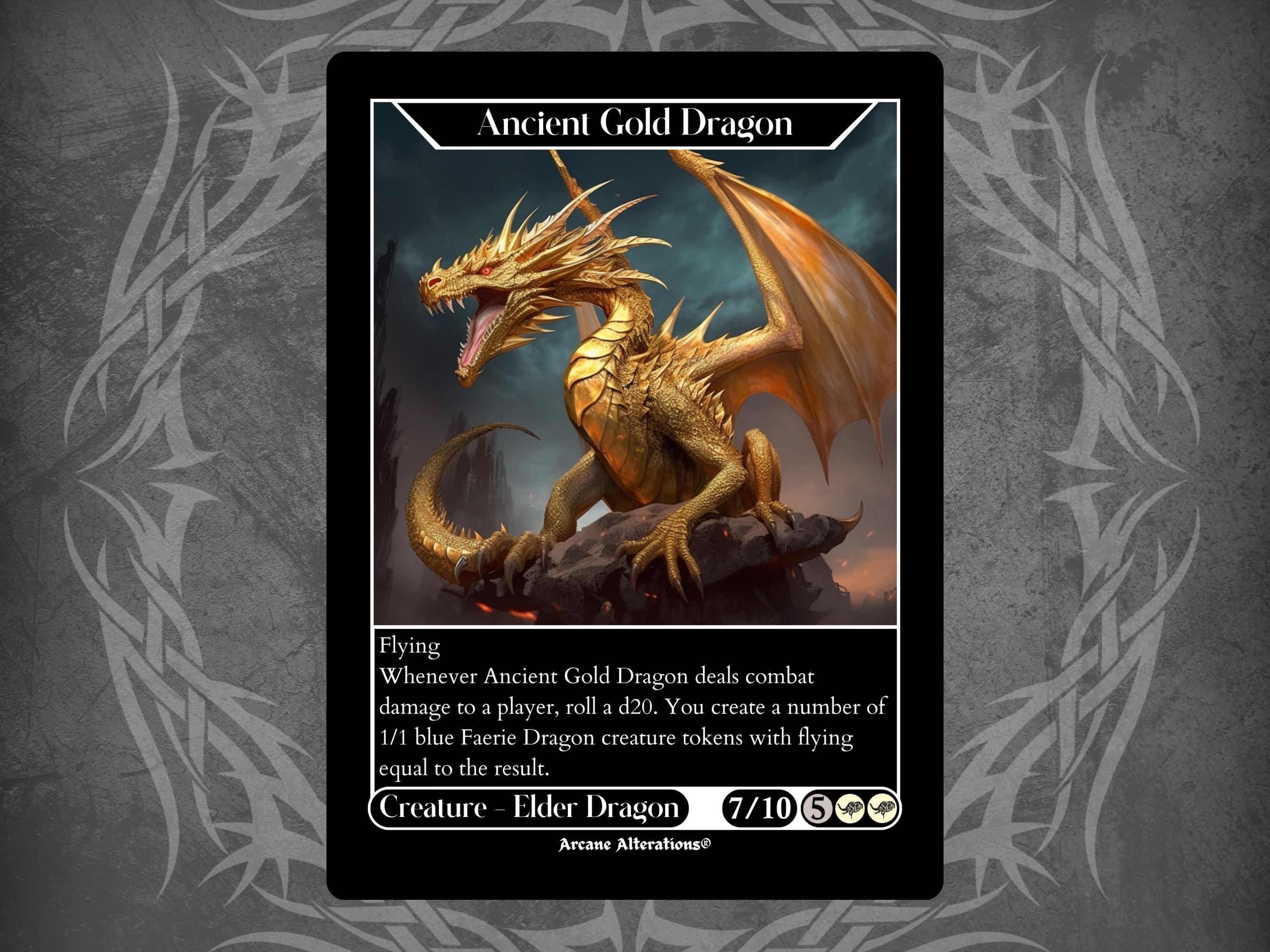 ancient dragon mtg cards Ancient Gold Dragon - Full Art Custom Card