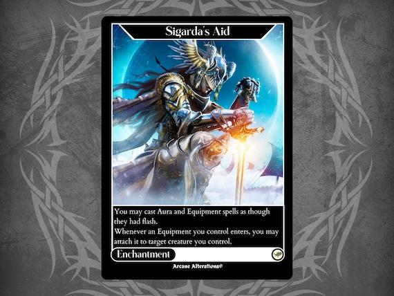 mtg card sigarda's aid price increase Sigarda Heron's Grace 4/4 Illustrated by Howard Lyon. Magic the Gathering Trading Card