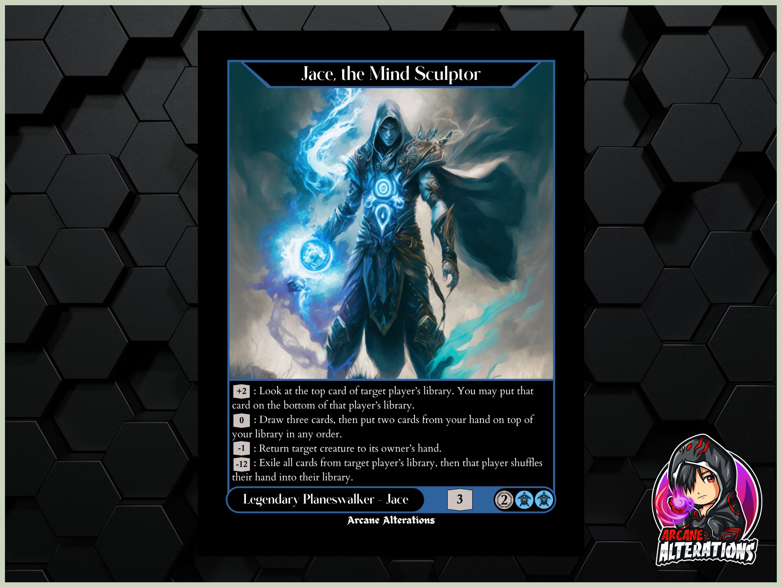 Jace, the Mind Sculptor Full Art Custom Card Etsy