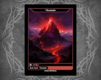 Basic Mountain - Full Art Custom Card - Etsy Basic Mountain - Full Art Custom Card - Etsy