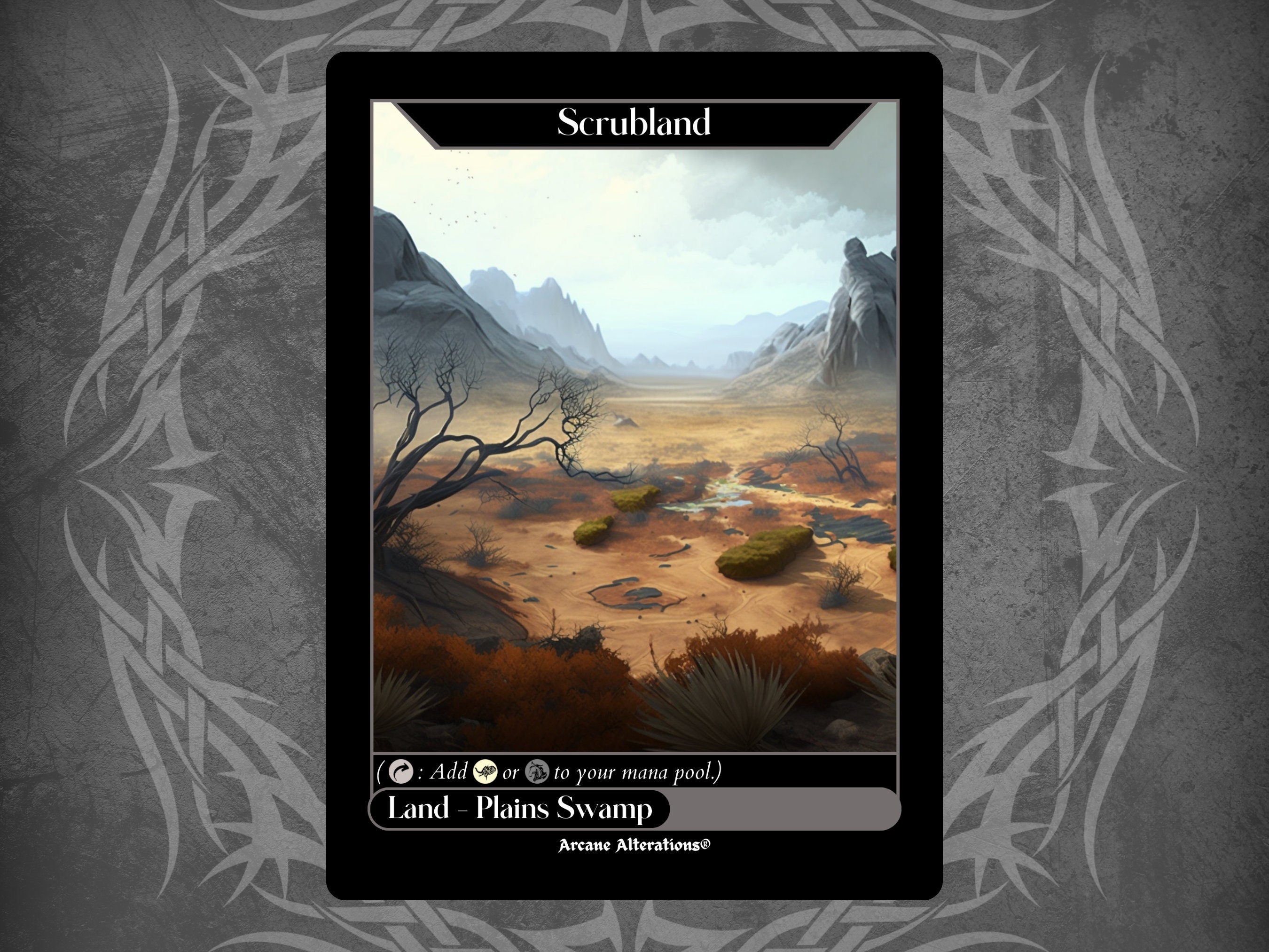 Scrubland - Full Art Custom Card - Etsy