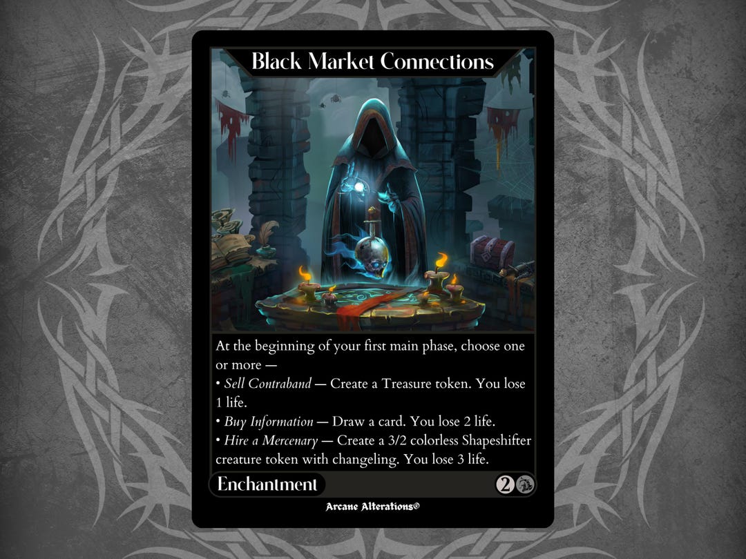 Black Market Connections - Full Art Custom Card - Etsy