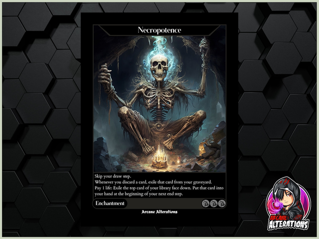 Necropotence Full Art Custom Card Etsy