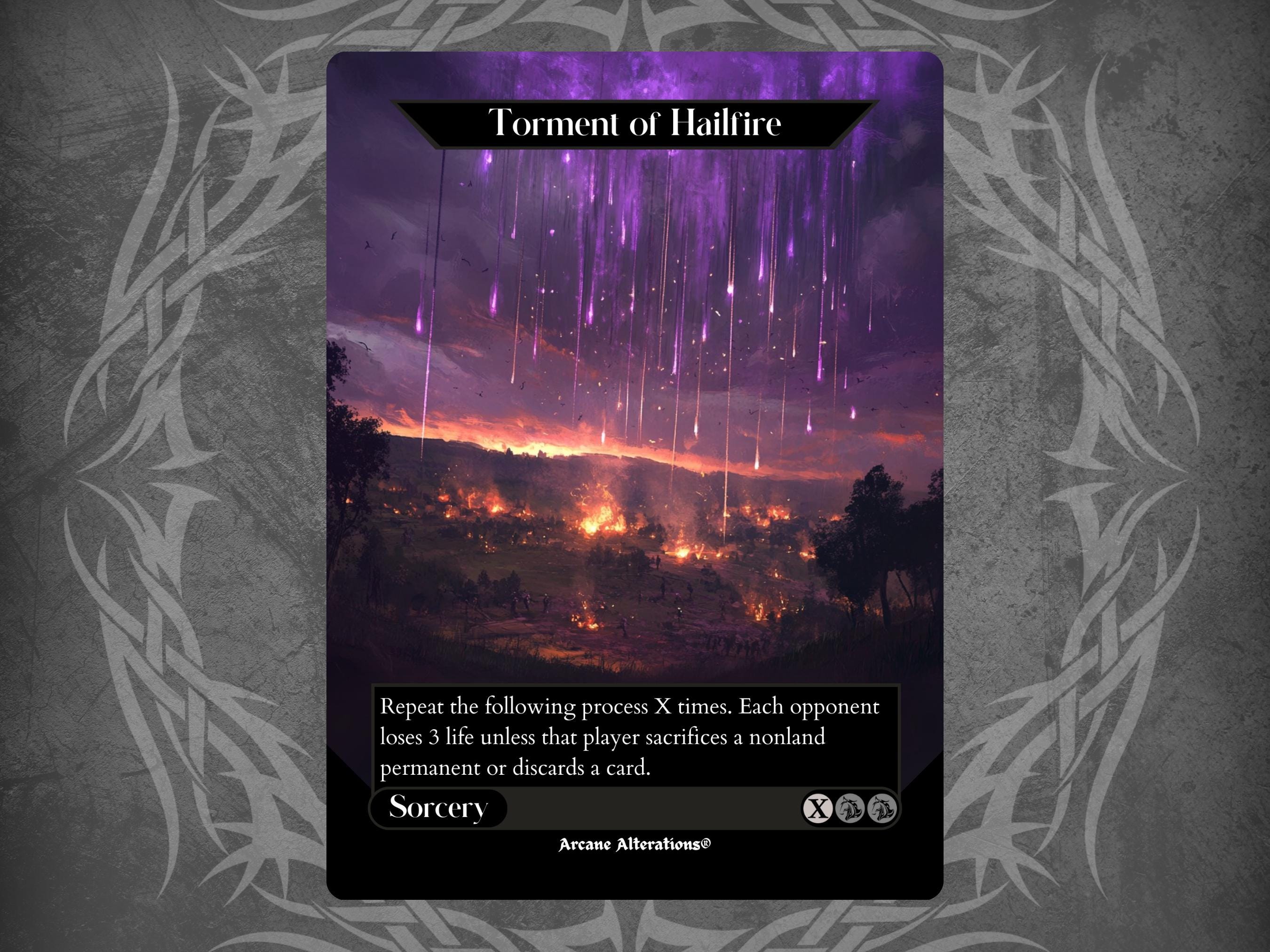 Torment of Hailfire - Proxy Full Art Custom Card - Etsy