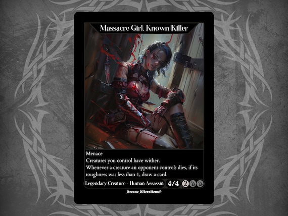 Massacre Girl, Known Killer - Full Art Custom Card - Etsy Massacre Girl, Known Killer - Full Art Custom Card - Etsy