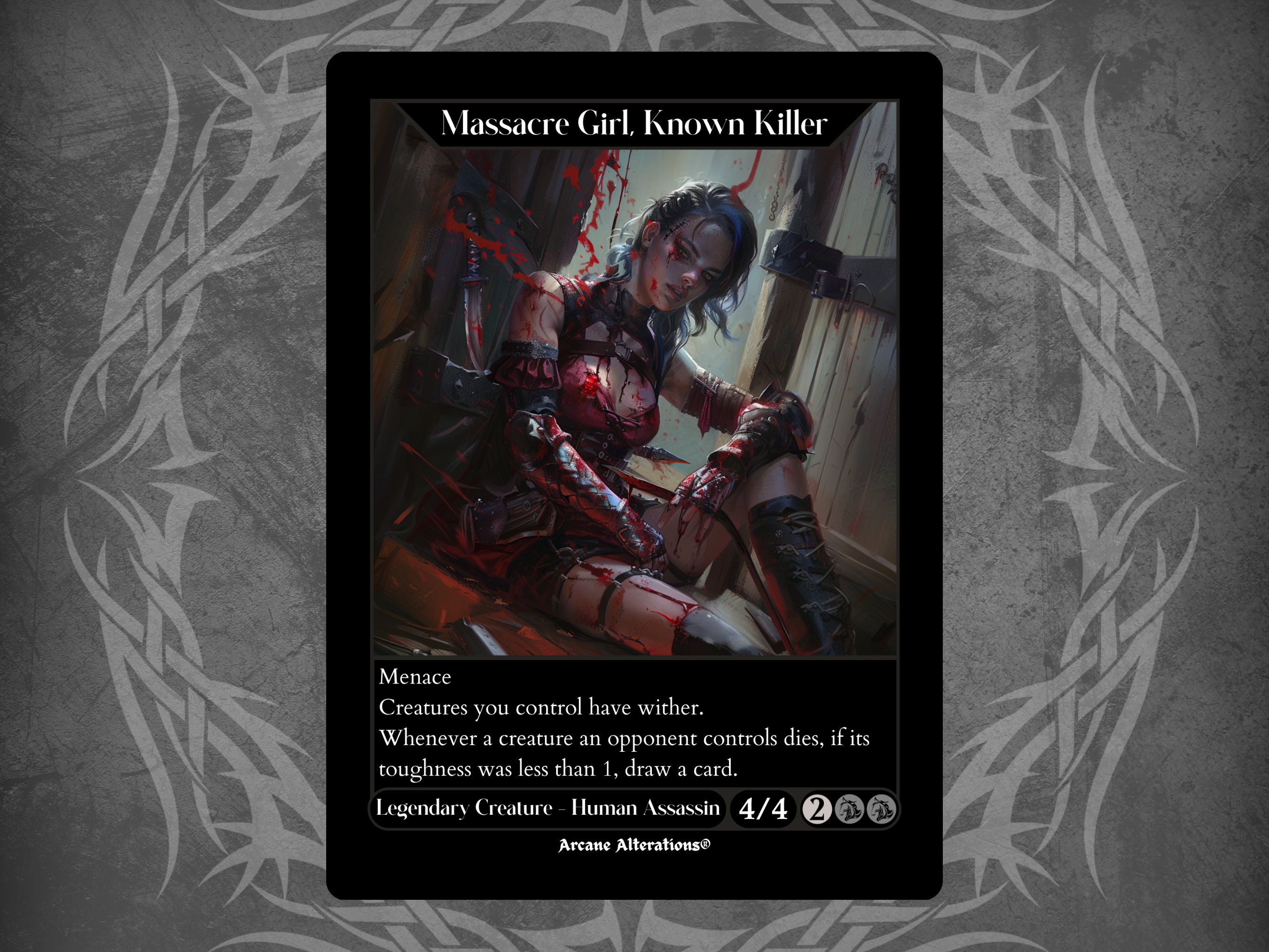 female mtg cards Massacre Girl, Known Killer - Full Art Custom Card What is a good all-female