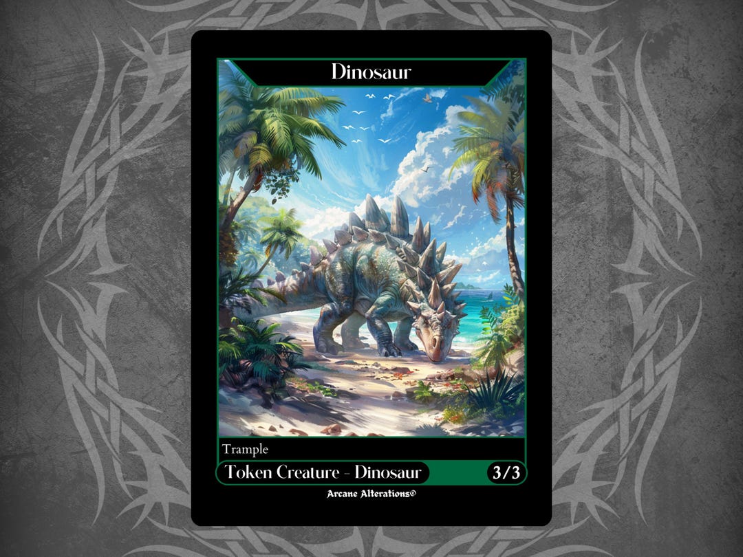 Dinosaur Token Full Art Custom Card - Etsy