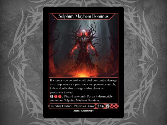 Solphin, Mayhem Dominus - Full Art Custom Card - Etsy Denmark Solphin, Mayhem Dominus - Full Art Custom Card - Etsy Denmark