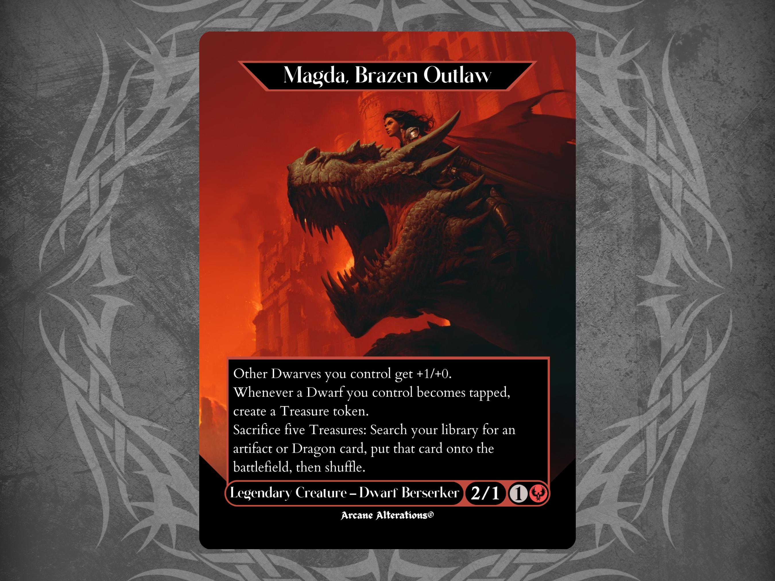 mtg magda commander deck Picked up some cards today! Building my first CEDH deck! Magda, Brazen Outlaw! Wish me luck!  Hey sup fellow nerds, like and follow for more Magic the Gathering content!  Use Sacrifice five Treasures Mtg Commander Deck Custom Custom