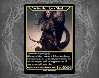 Mtg Altered Art Card Yuriko, the Tiger's Shadow - Etsy Mtg Altered Art Card Yuriko, the Tiger's Shadow - Etsy