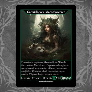 Greensleeves, Maro-Sorcerer - Full Art Kundenspezifische Karte