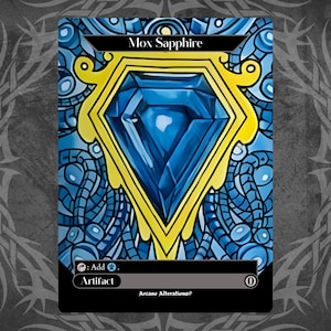 Mox Sapphire - Tarjeta personalizada con arte completo y proxy