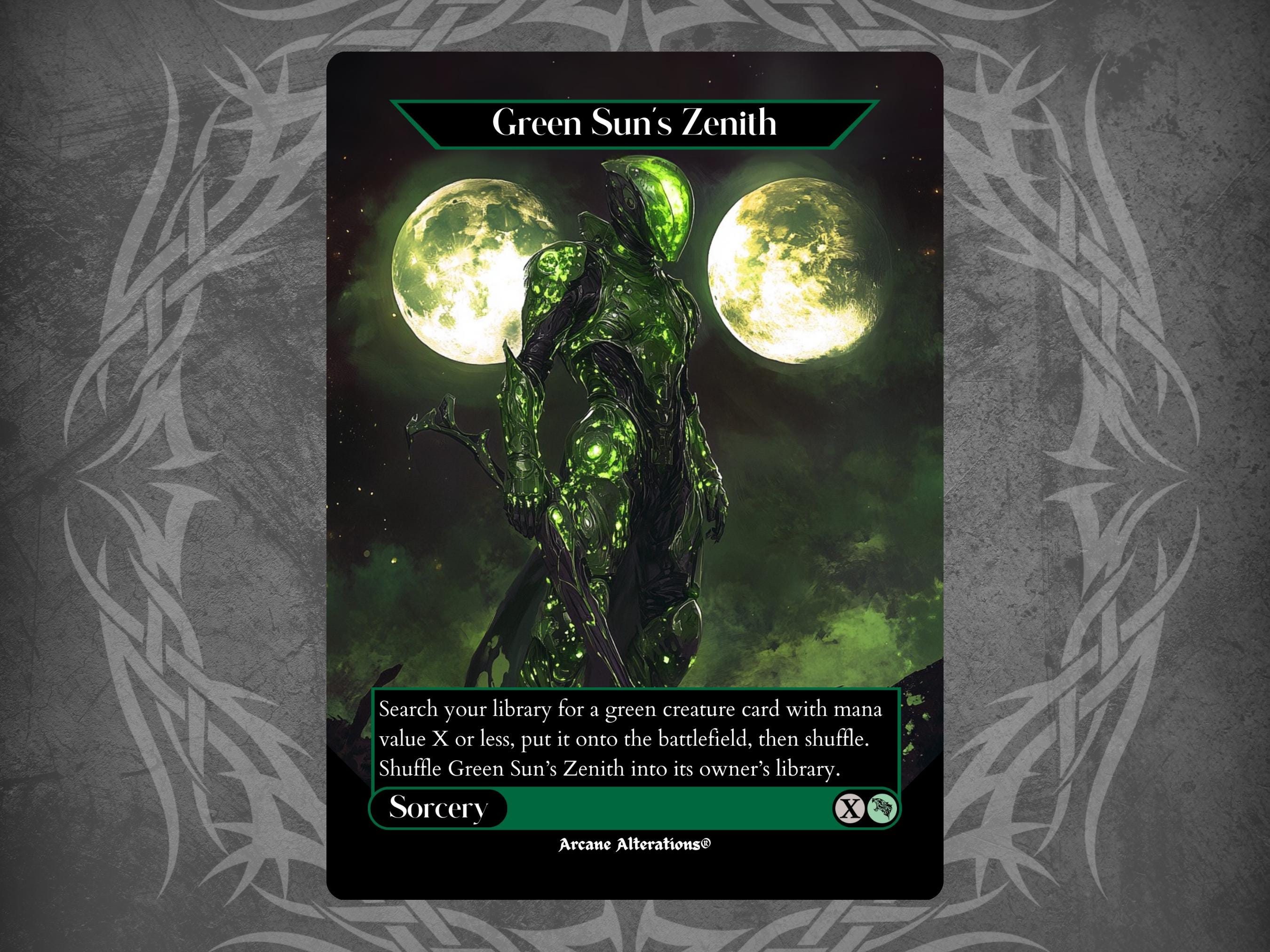 Green Sun's Zenith - Proxy Full Art Custom Card - Etsy
