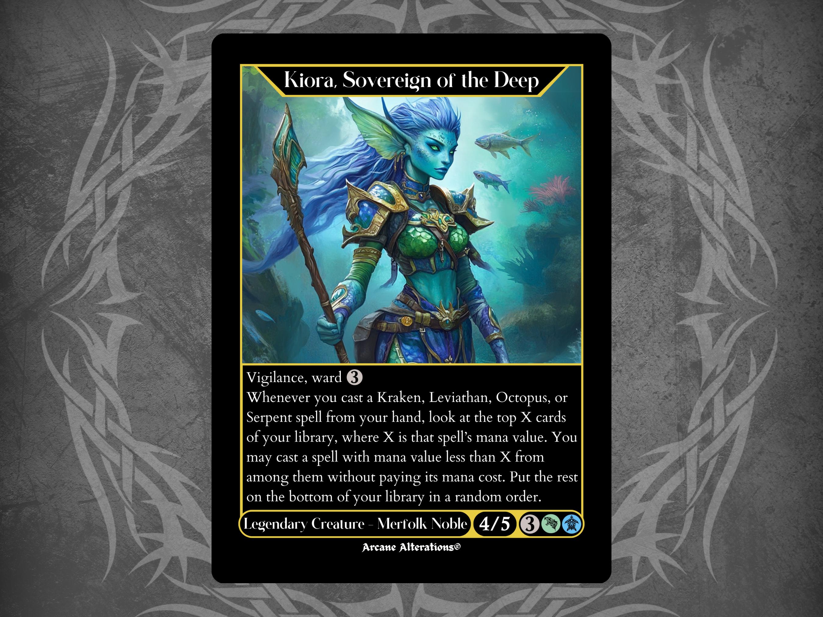 Kiora, Sovereign of the Deep - Full Art Custom Card - Etsy