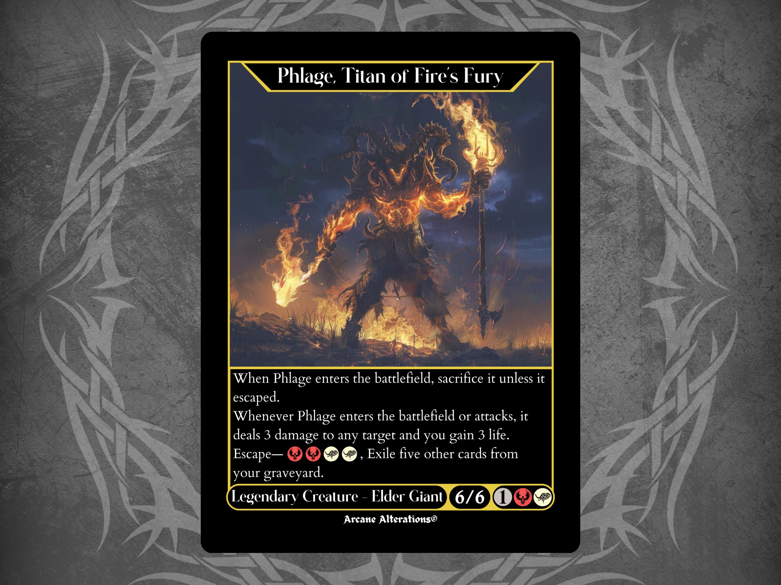 Phlage, Titan of Fire's Fury - Full Art Custom Card - Etsy Phlage, Titan of Fire's Fury - Full Art Custom Card - Etsy