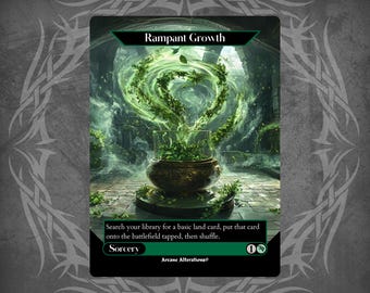 mtg cards like rampant growth Similar to Harrow Search your library for a basic land card and put that card onto the battlefield tapped 8th Edition Rampant Growth MTG