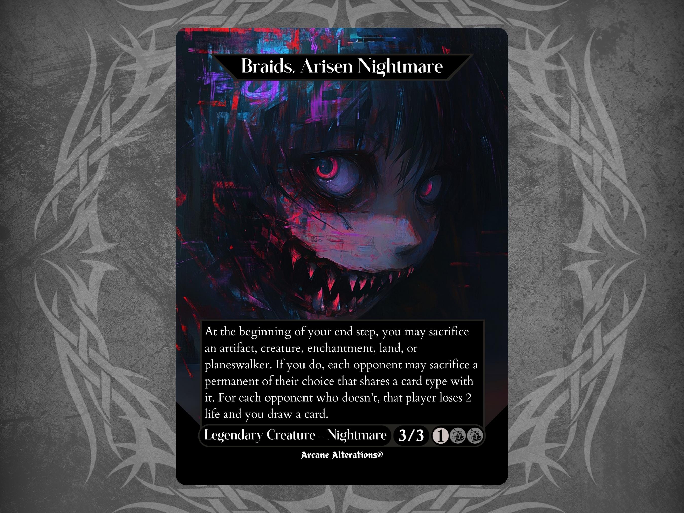 Braids, Arisen Nightmare - Proxy Full Art Custom Card - Etsy Braids, Arisen Nightmare - Proxy Full Art Custom Card - Etsy