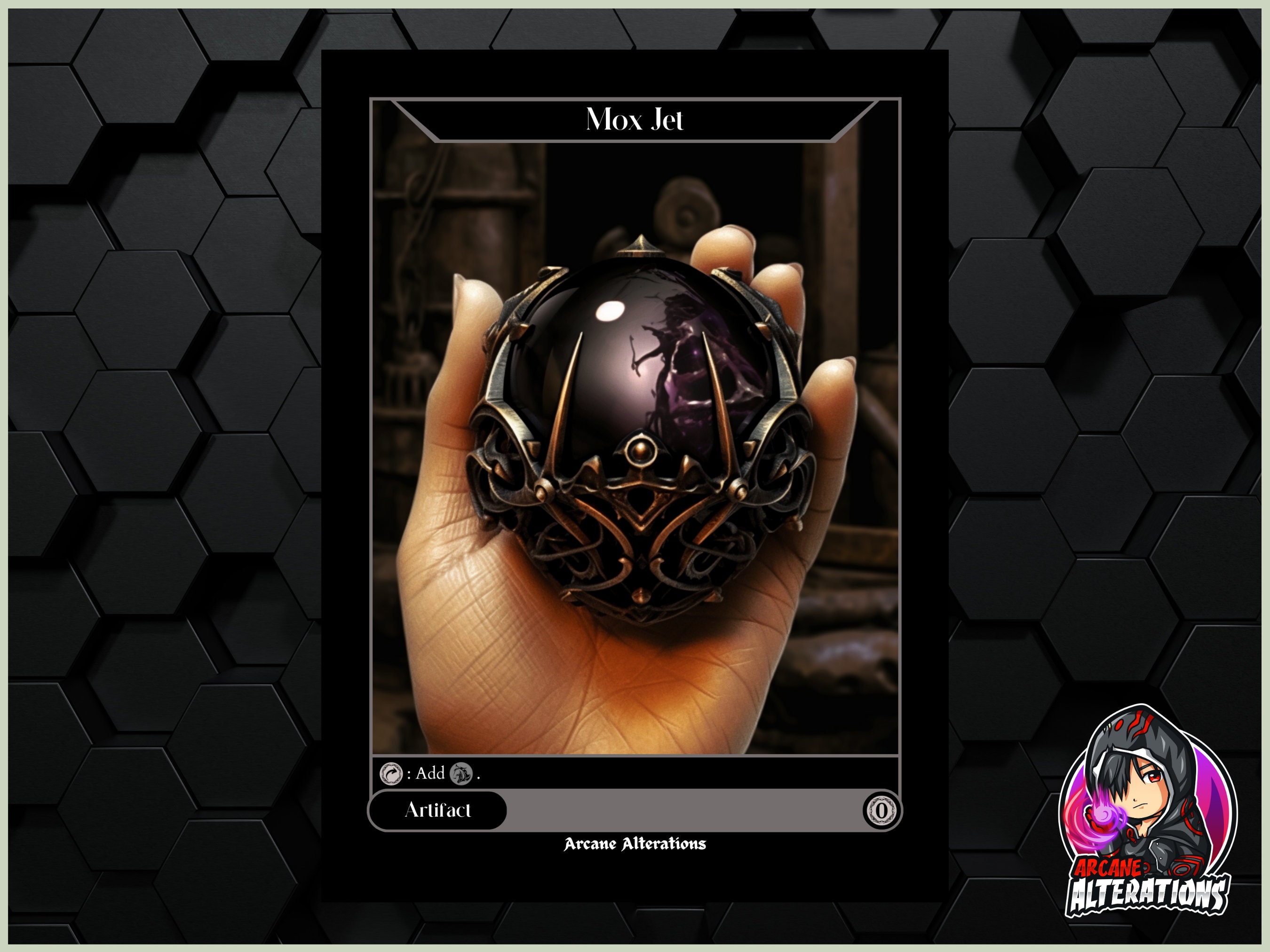 MTG Mox Jet プレイマット Mox Jet Playmat MTG Play Mat SIGNED by Dan Frazier OFFICIAL