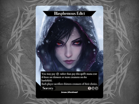 Blasphemous Edict - Proxy Full Art Custom Card - Etsy