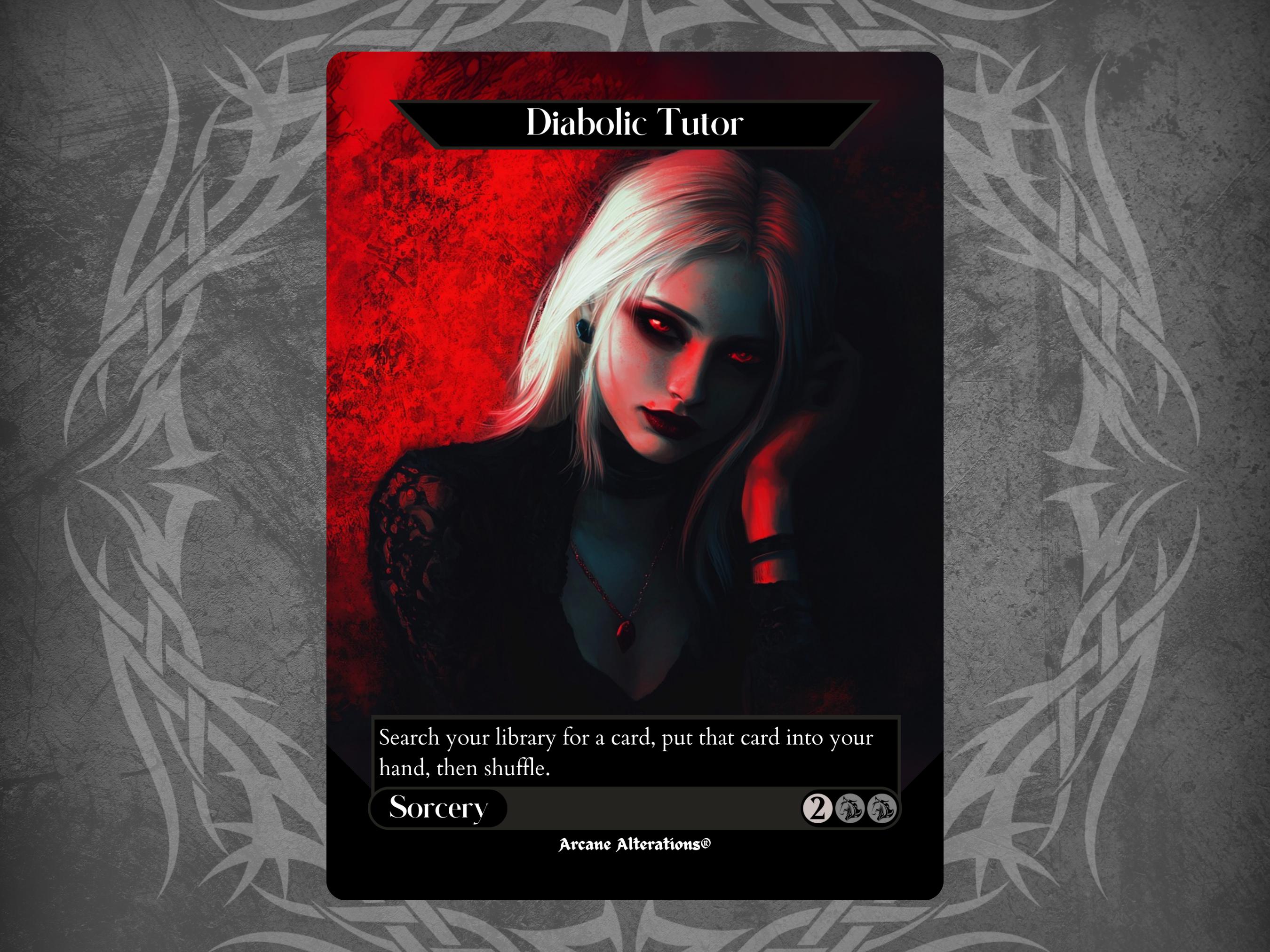 Diabolic Tutor - Proxy Full Art Custom Card - Etsy Diabolic Tutor - Proxy Full Art Custom Card - Etsy