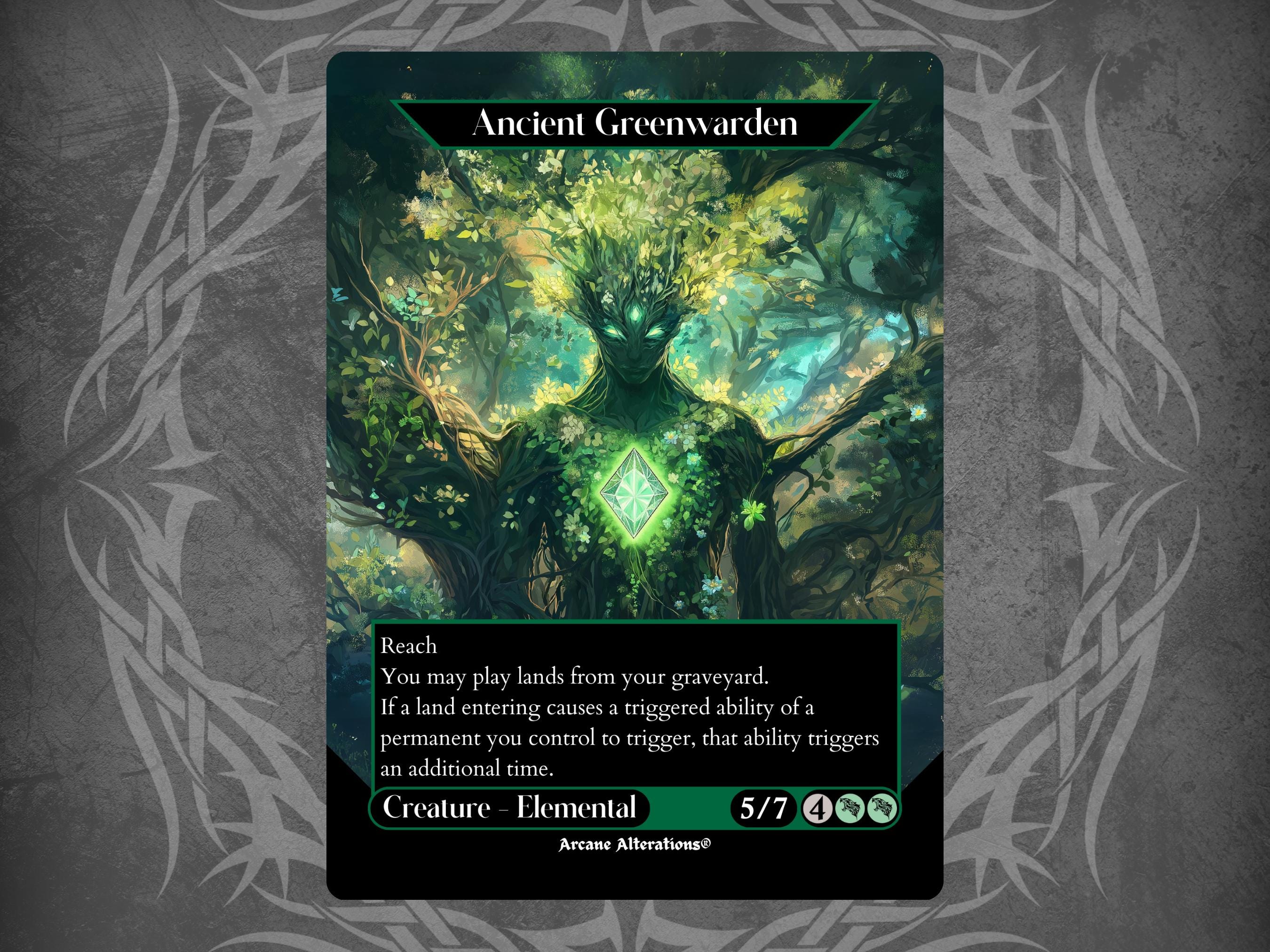 Ancient Greenwarden - Proxy Full Art Custom Card - Etsy