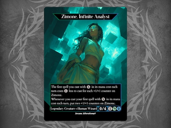 Zimone, Infinite Analyst - Proxy Full Art Custom Card - Etsy