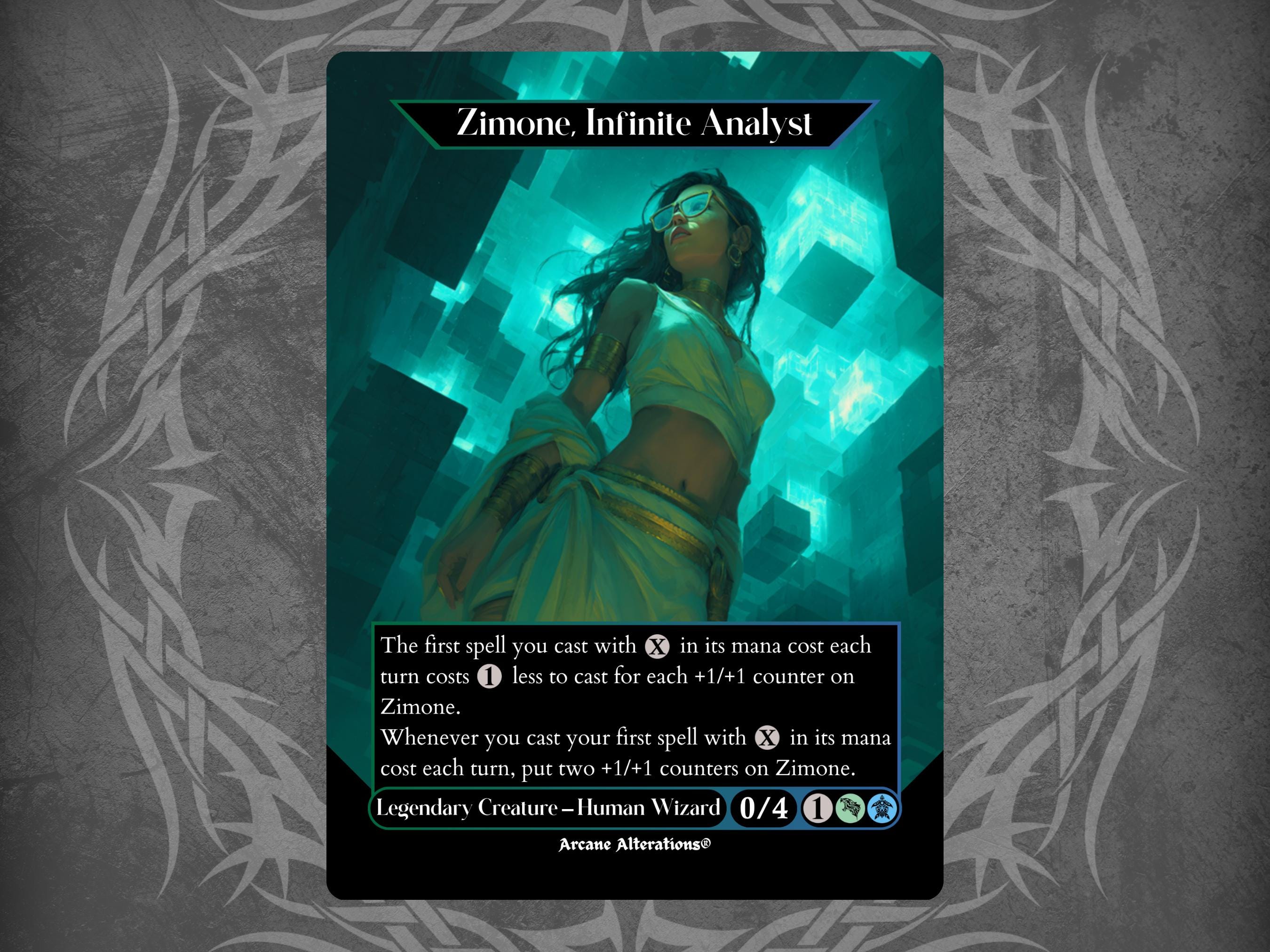 Zimone, Infinite Analyst - Proxy Full Art Custom Card - Etsy