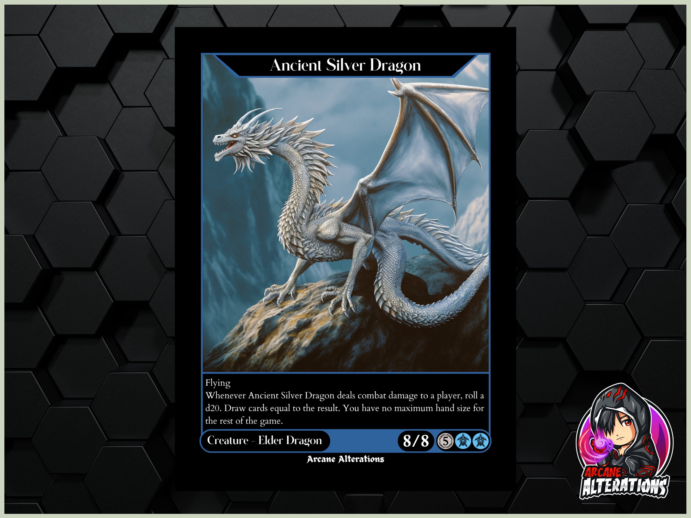 Ancient Silver Dragon Full Art Custom Card - Etsy