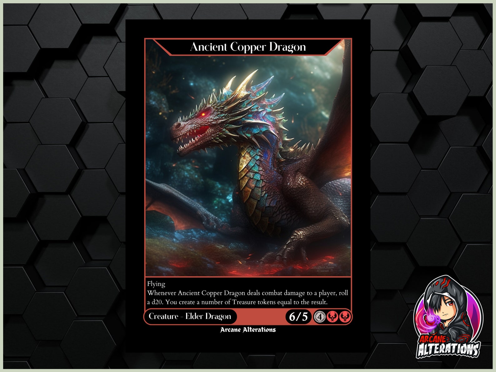 Ancient Copper Dragon Full Art Custom Card Etsy