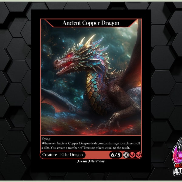 Mtg Ancient Copper Dragon Proxy Etsy