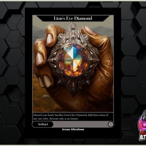 Carte personnalisée diamant oeil de lion - illustration complète