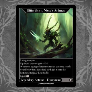 Bitterthorn, el animus de Nissa: tarjeta personalizada con ilustraciones completas