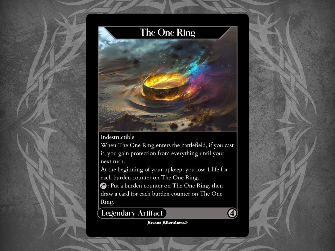 The One Ring - Full Art Custom Card - Etsy The One Ring - Full Art Custom Card - Etsy