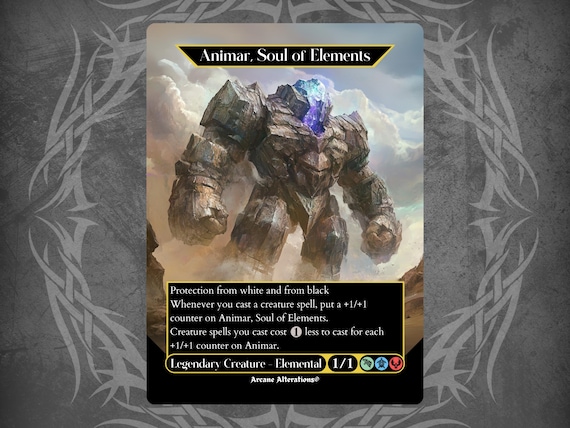 mtg card elements (4 Elements) 100% Hand-Drawn 100ct Textured Matte TCG/MTG Art Sleeves by Realm Guard : Toys & Games crafted by a talented artist Fantasy North - Elements I
