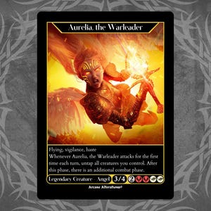 Aurelia, la líder de la guerra - Tarjeta personalizada de arte completo