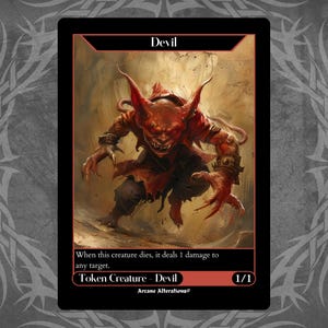 Jeton du diable - Carte personnalisée entièrement illustrée