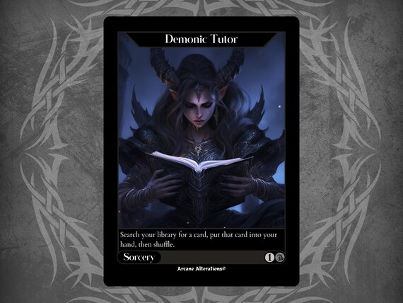 thumbnail image 2 of Demonic Tutor - Custom Magic The Gathering Card - High Quality 2 of 4