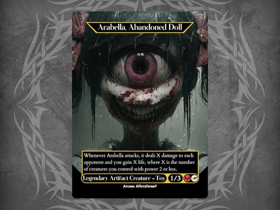 Arabella, Abandoned Doll - Proxy Full Art Custom Card - Etsy Israel