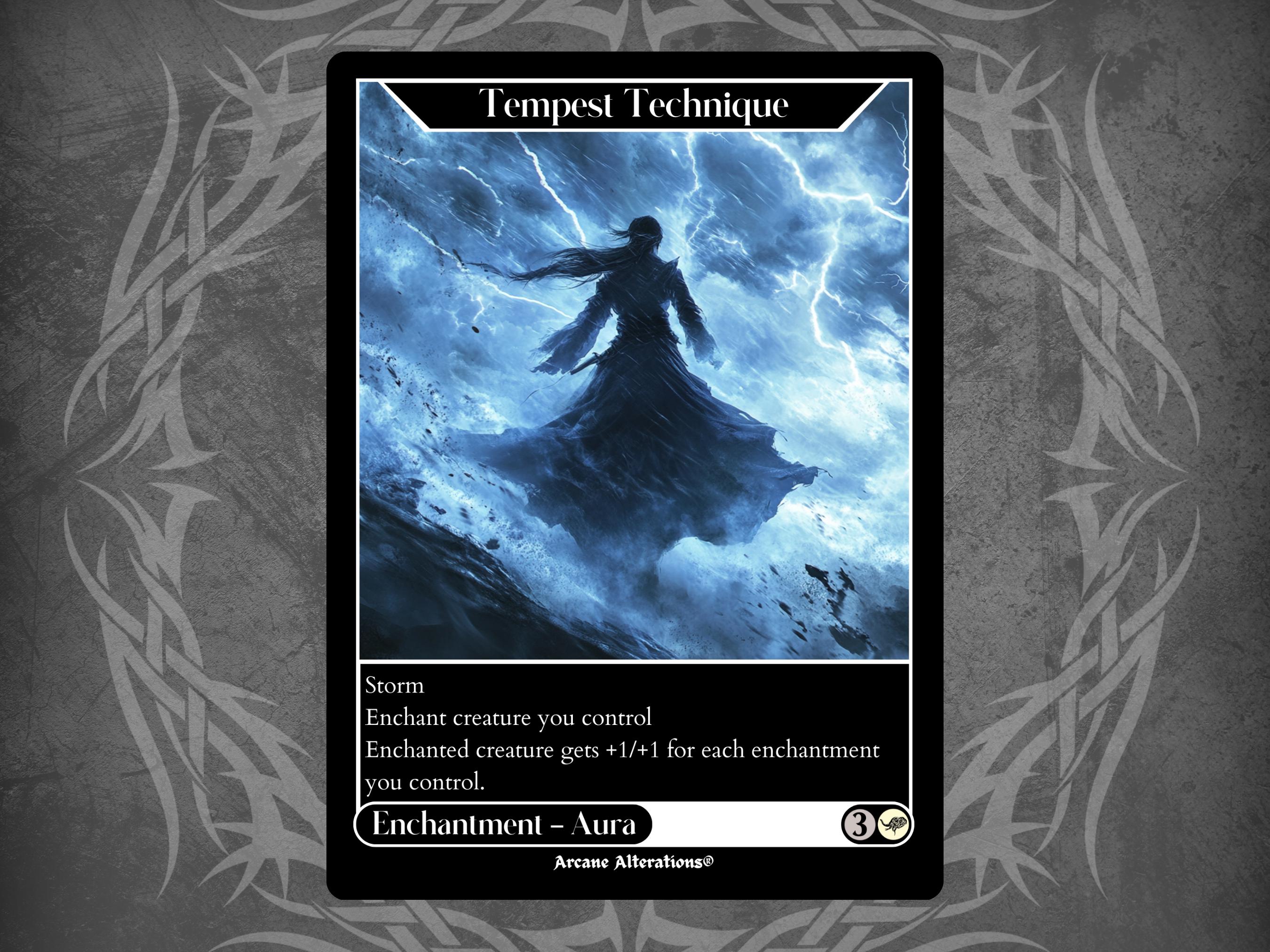 Tempest Technique - Proxy Full Art Custom Card - Etsy