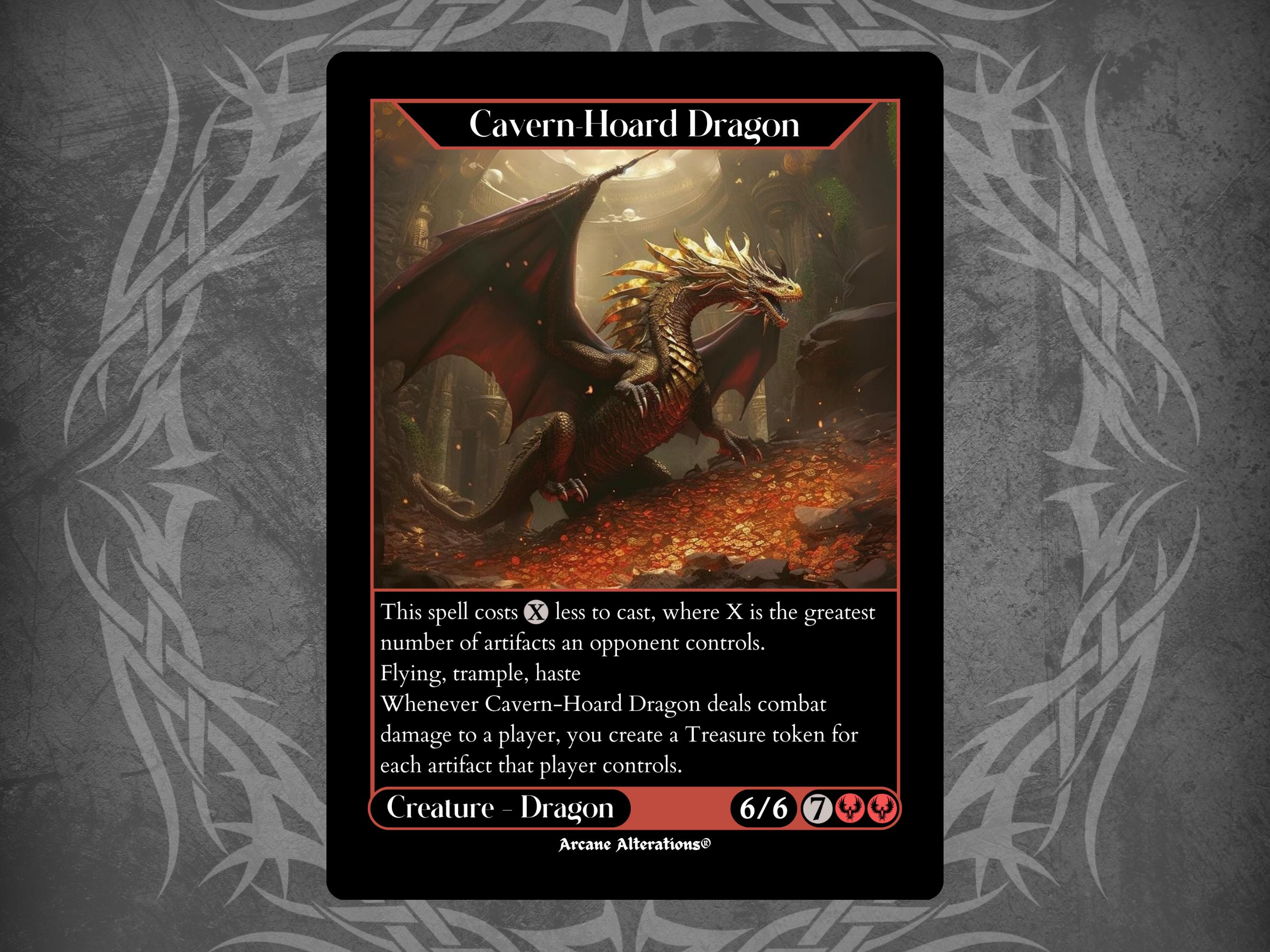 Cavern-hoard Dragon - Full Art Custom Card - Etsy