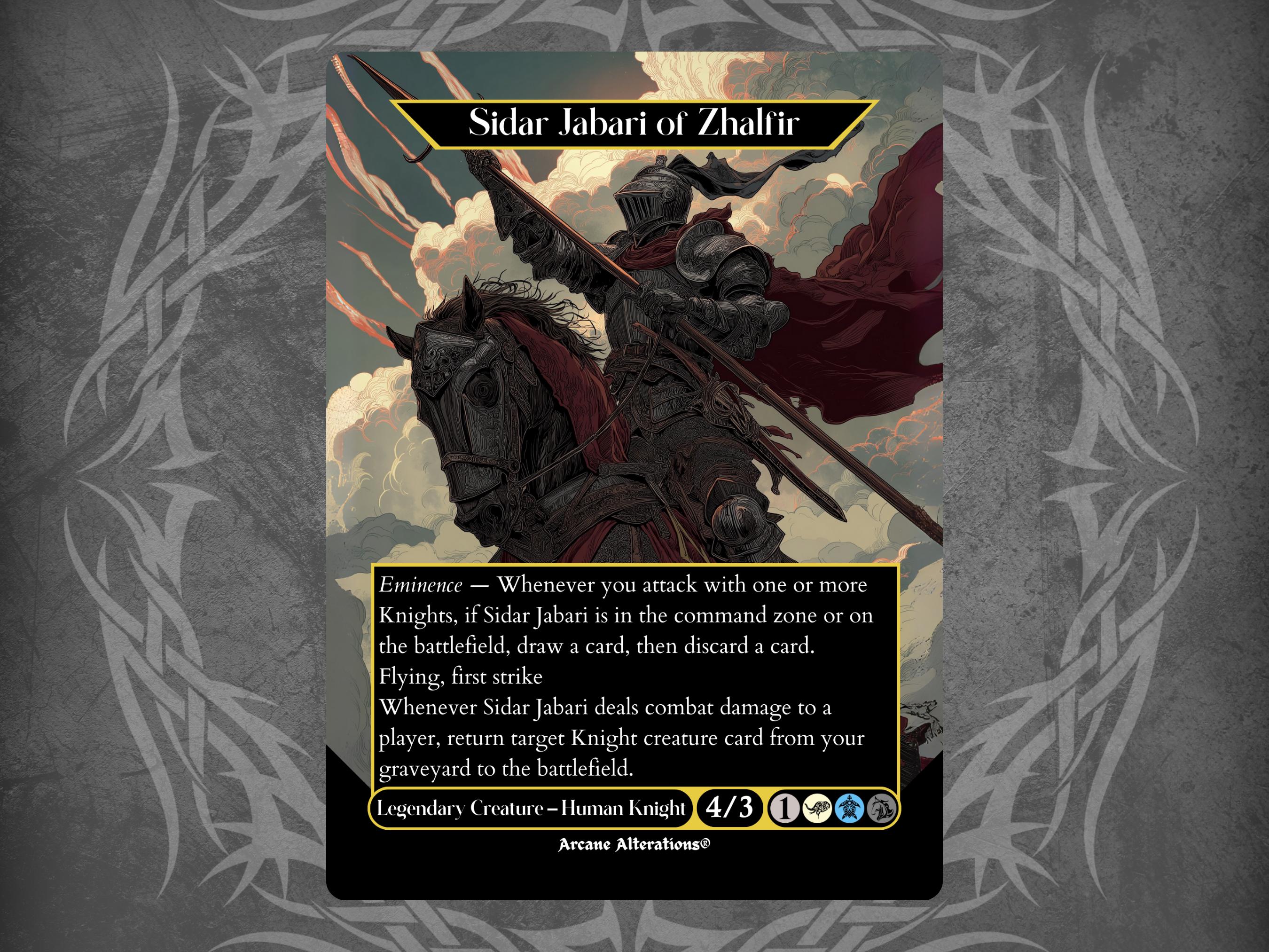 Sidar Jabari of Zhalfir - Proxy Full Art Custom Card - Etsy