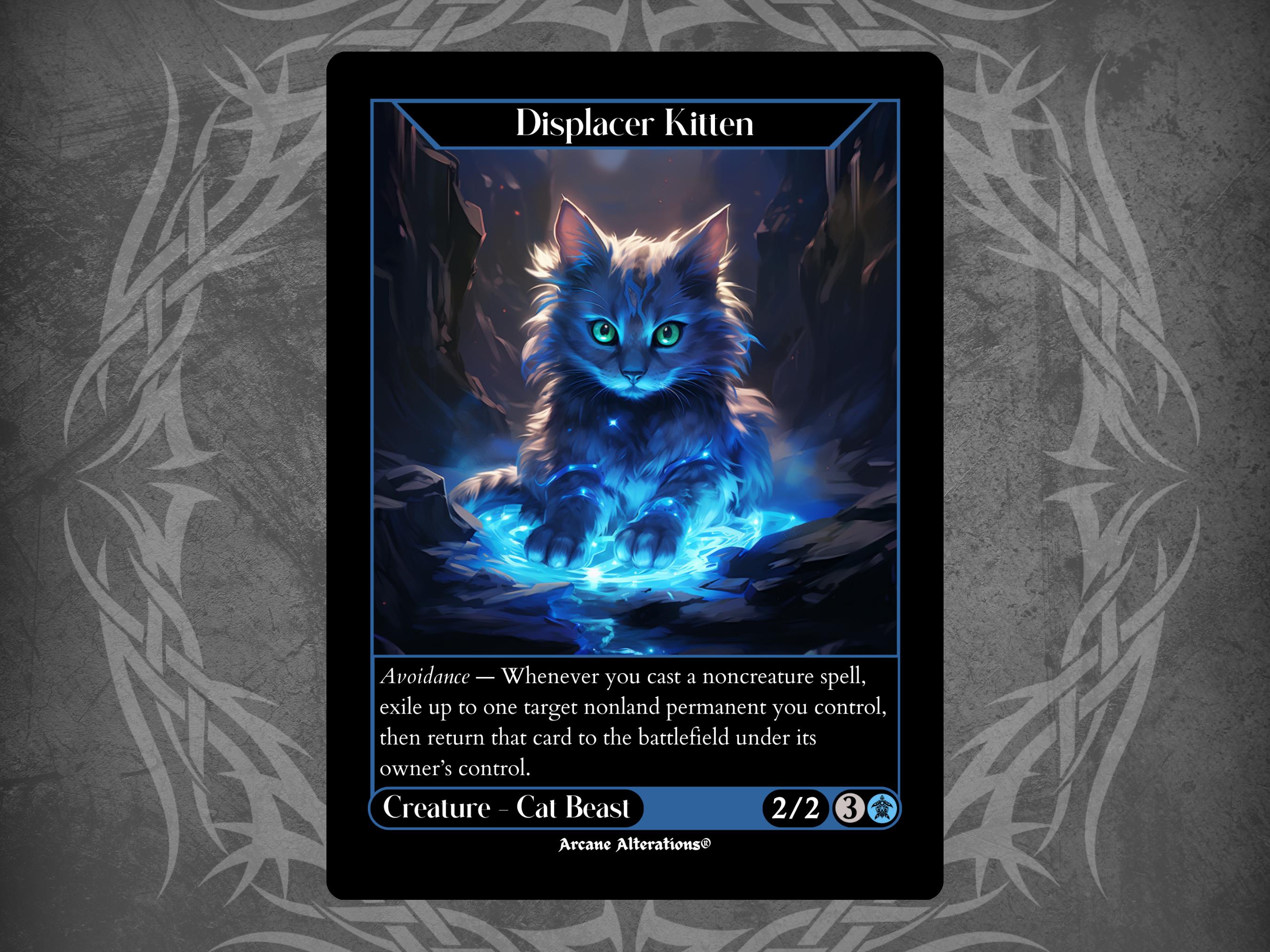 Displacer Kitten - Full Art Custom Card - Etsy