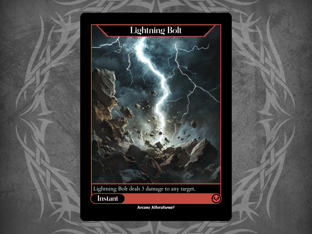 Lightning Bolt - Full Art Custom Card - Etsy