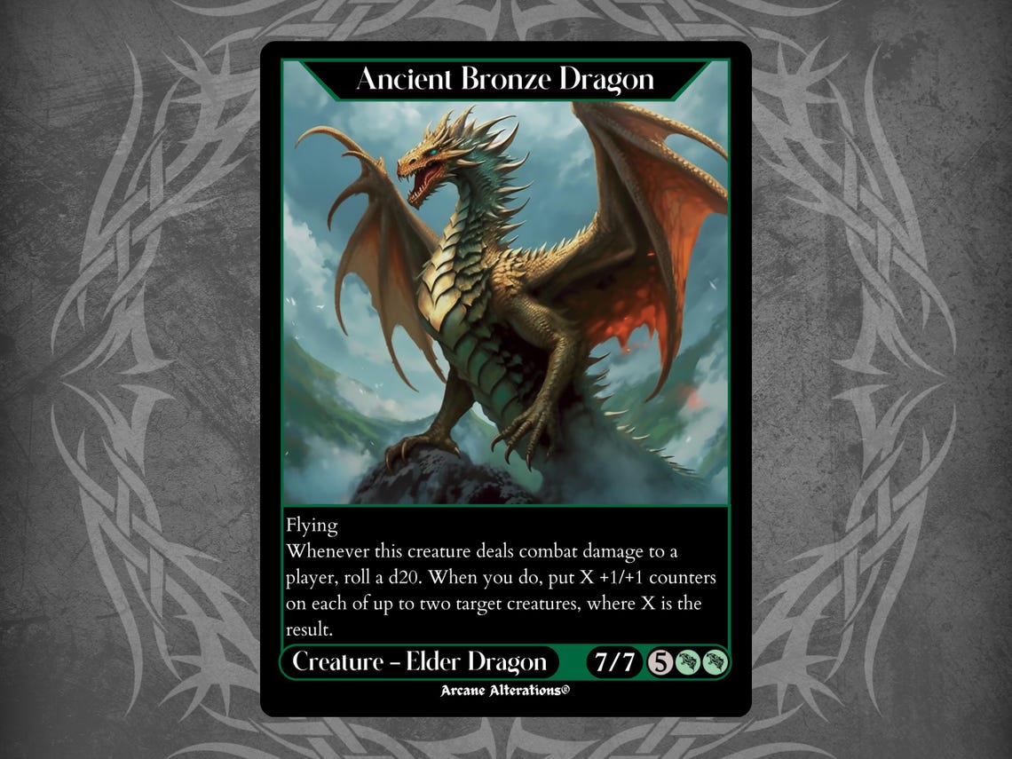 Ancient Bronze Dragon - Full Art Custom Card - Etsy