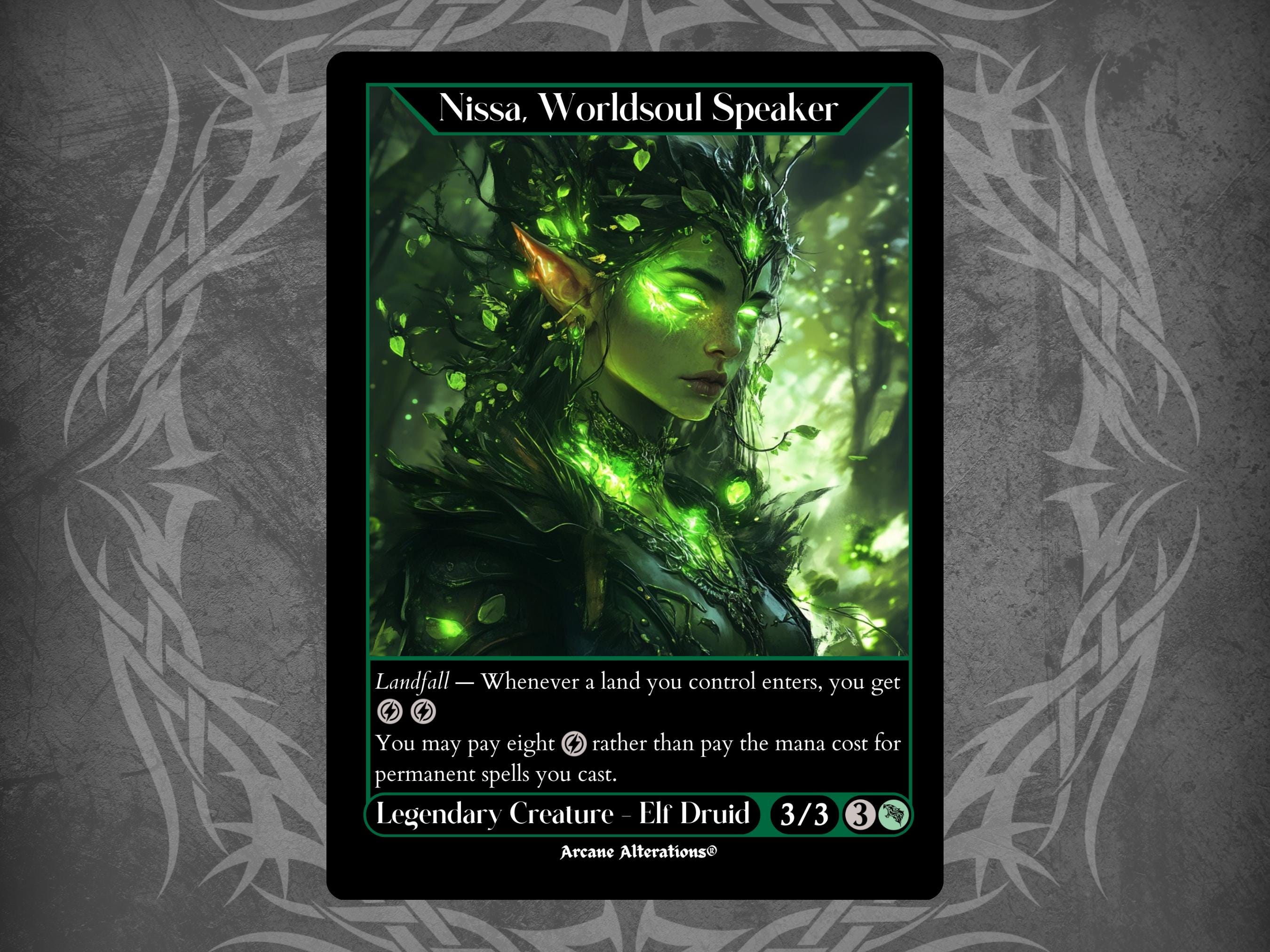 Nissa, Worldsoul Speaker - Proxy Full Art Custom Card - Etsy